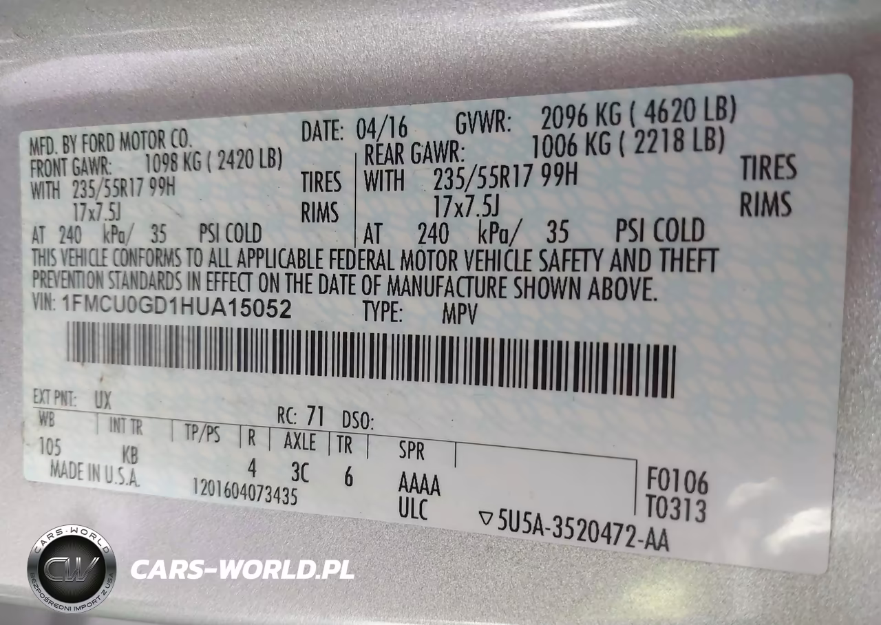 2017 Ford Escape Se VIN:1FMCU0GD1HUA15052 - 9