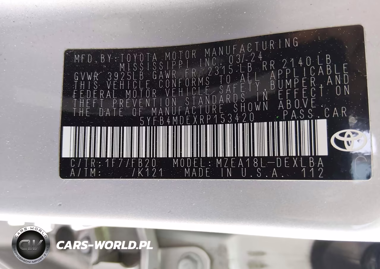 2024 Toyota Corolla Le VIN:5YFB4MDEXRP153420 - 9
