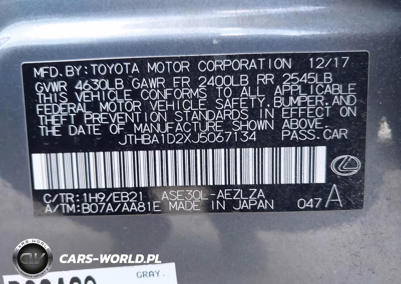2018 Lexus Is 300 VIN:JTHBA1D2XJ5067134 - 9