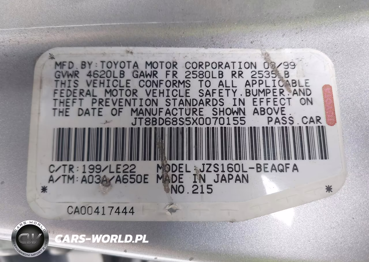 1999 Lexus Gs 300 VIN:JT8BD68S5X0070155 - 9
