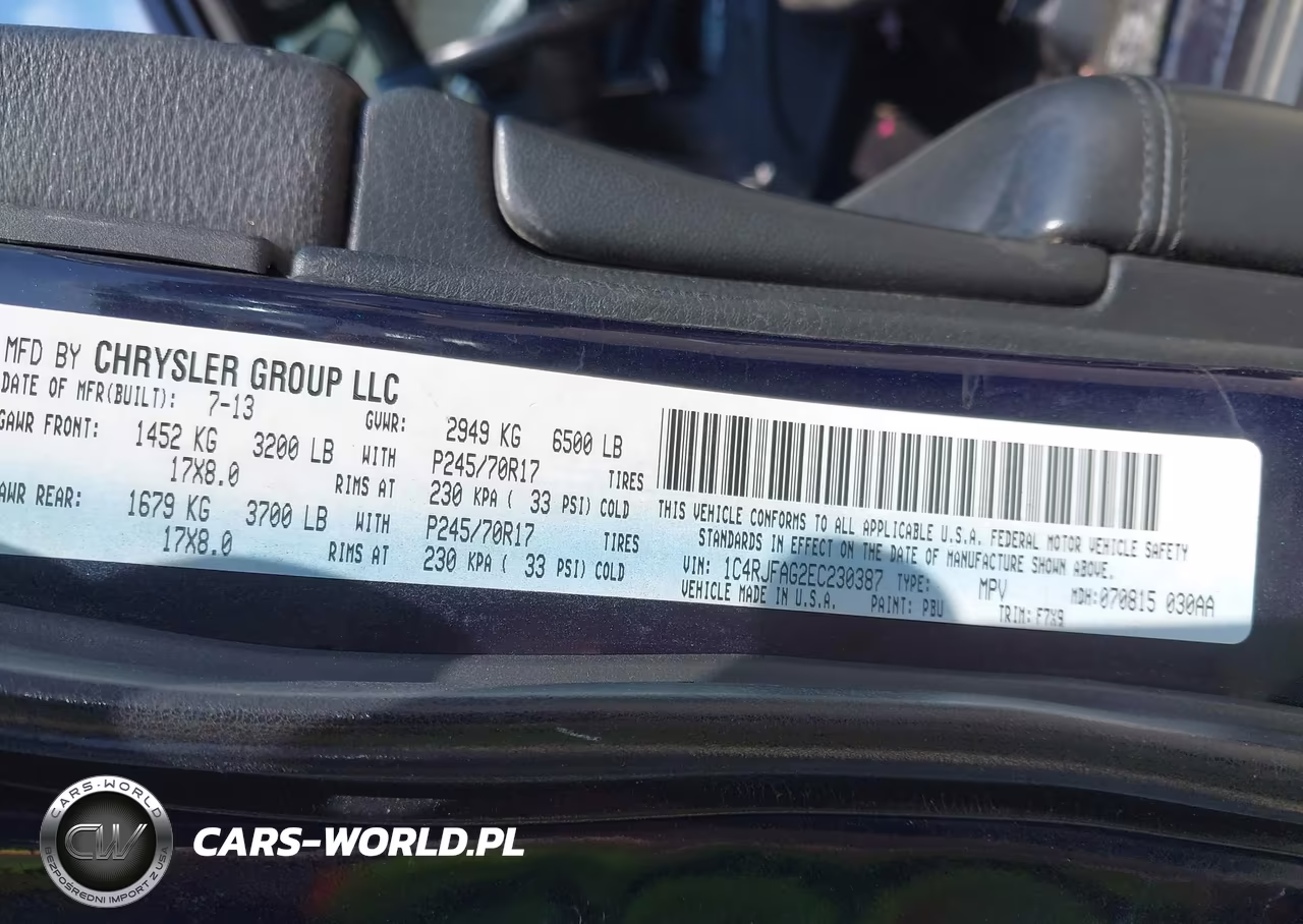 2014 Jeep Grand Cherokee Laredo VIN:1C4RJFAG2EC230387 - 9