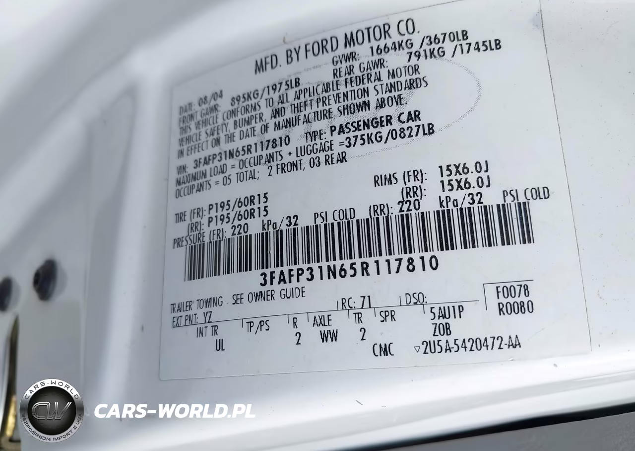 2005 Ford Focus Zx3 VIN:3FAFP31N65R117810 - 9