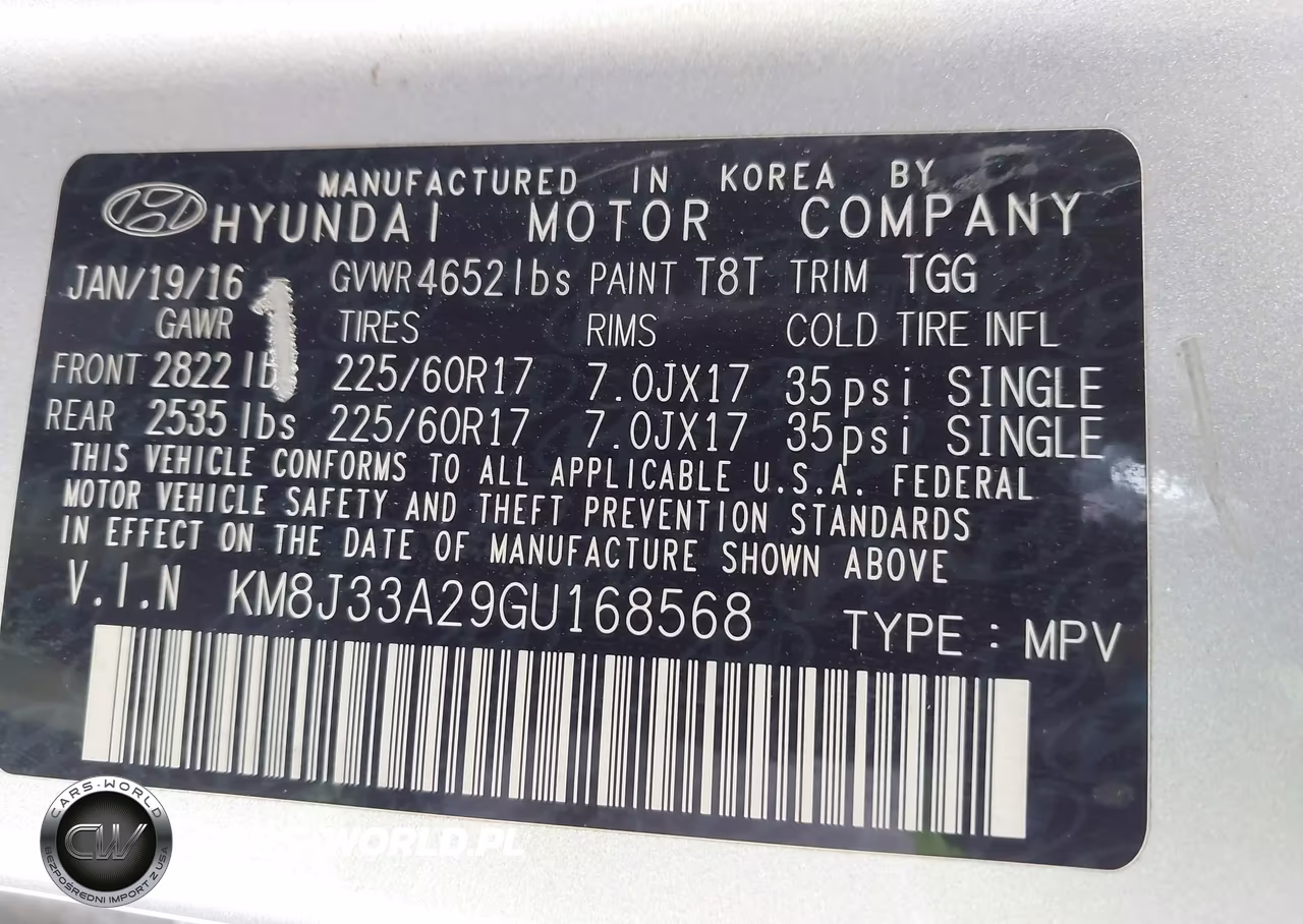 2016 Hyundai Tucson Eco VIN:KM8J33A29GU168568 - 9