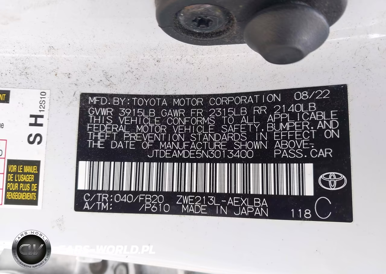 2022 Toyota Corolla Hybrid Le VIN:JTDEAMDE5N3013400 - 8