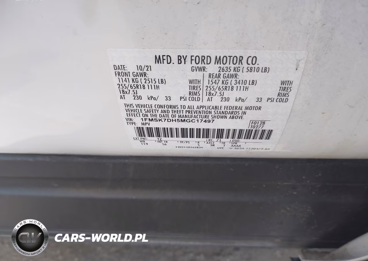 2021 Ford Explorer Xlt VIN:1FMSK7DH5MGC17497 - 9