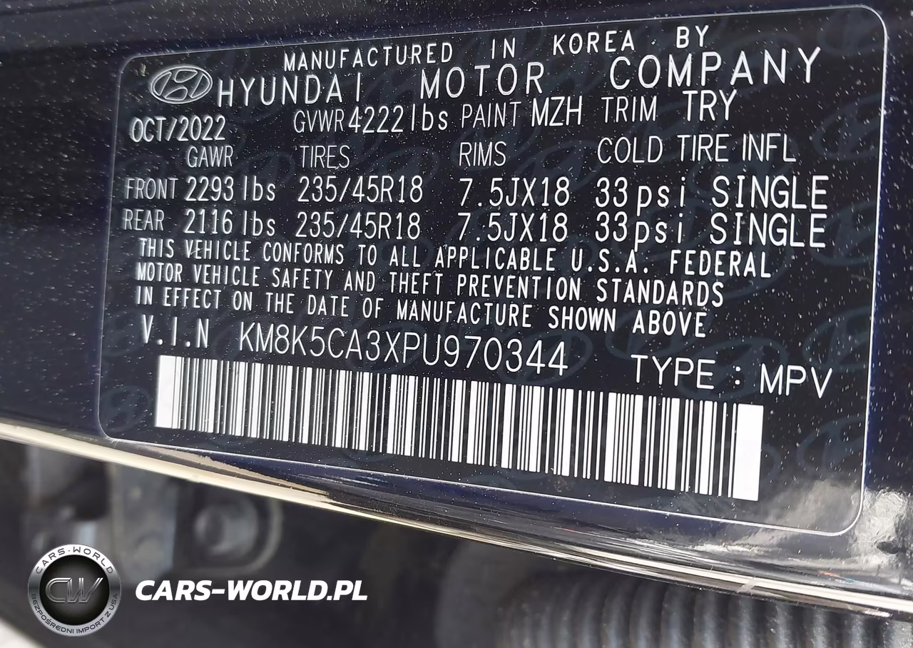 2023 Hyundai Kona Limited VIN:KM8K5CA3XPU970344 - 9