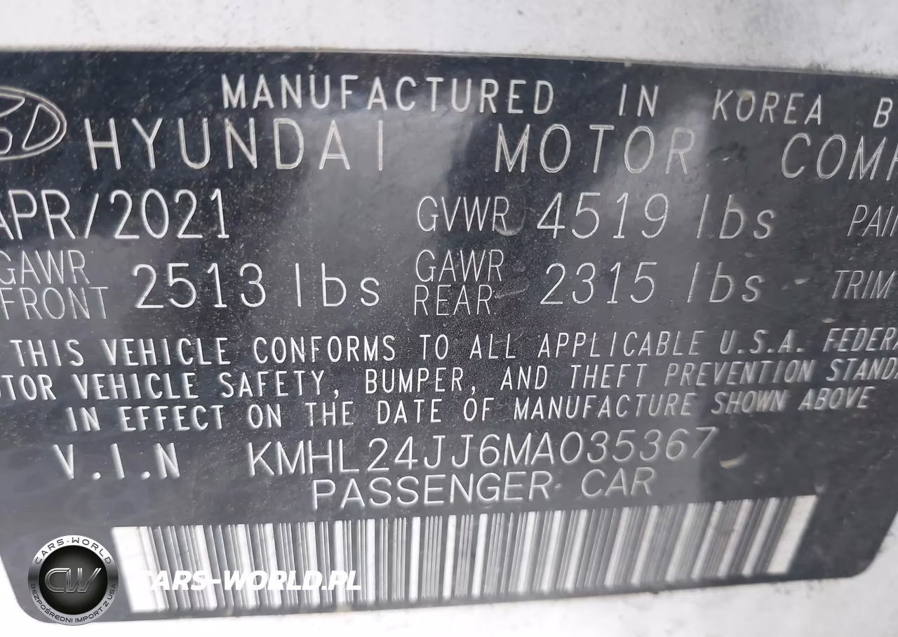 2021 Hyundai Sonata Blue VIN:KMHL24JJ6MA035367 - 9