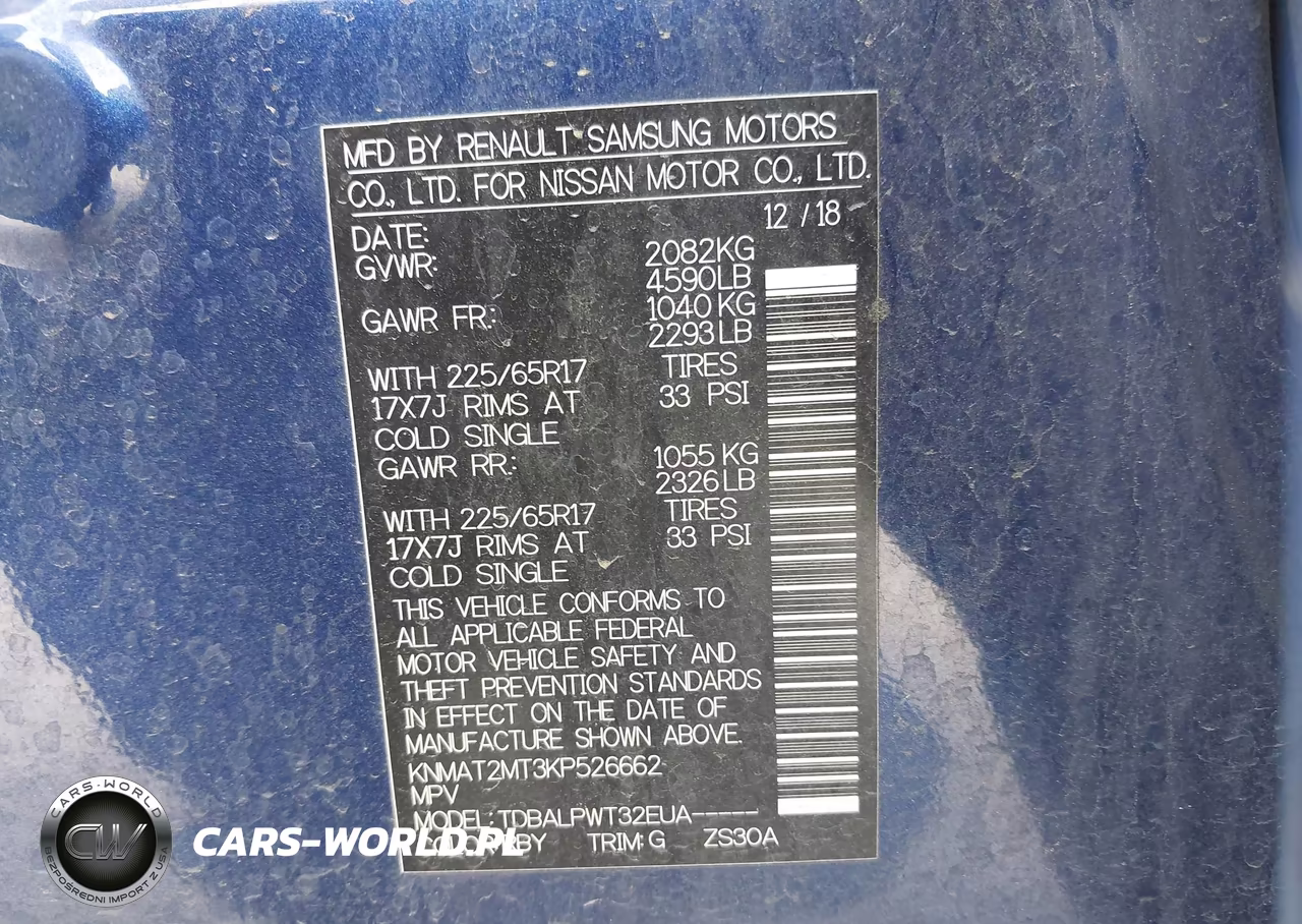 2019 Nissan Rogue S VIN:KNMAT2MT3KP526662 - 9