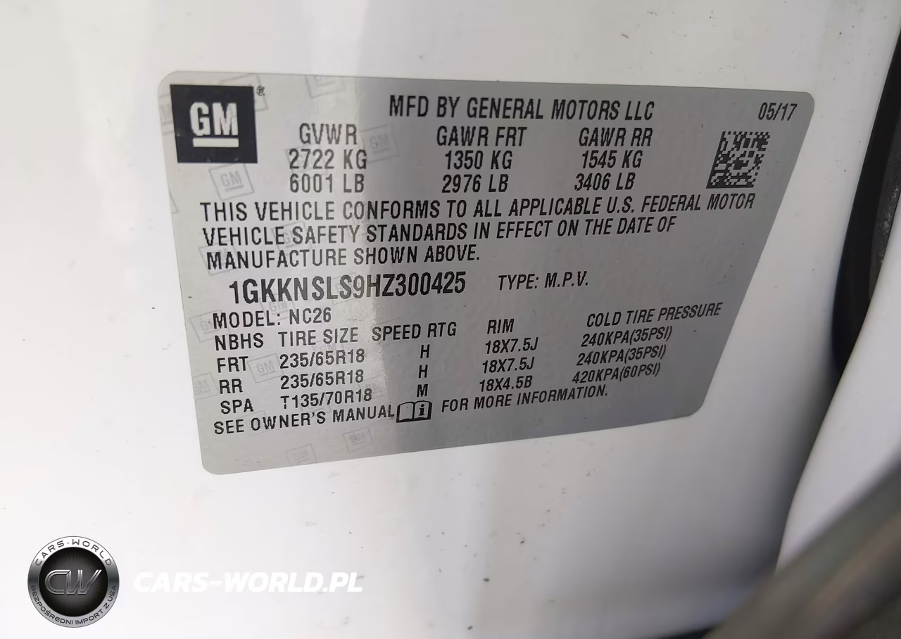2017 GMC Acadia Sle-2 VIN:1GKKNSLS9HZ300425 - 9
