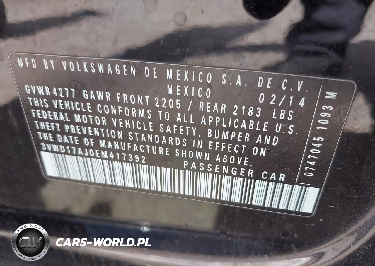 2014 Volkswagen Jetta 1.8T Se VIN:3VWD17AJ0EM417392 - 9