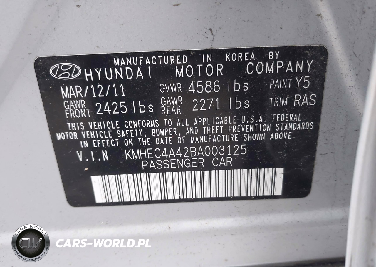 2011 Hyundai Sonata Hybrid VIN:KMHEC4A42BA003125 - 9