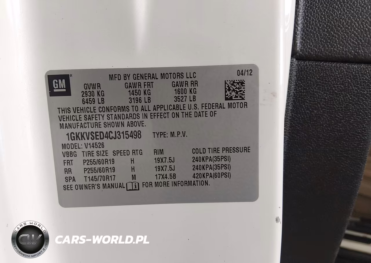 2012 GMC Acadia Slt-2 VIN:1GKKVSED4CJ315498 - 9