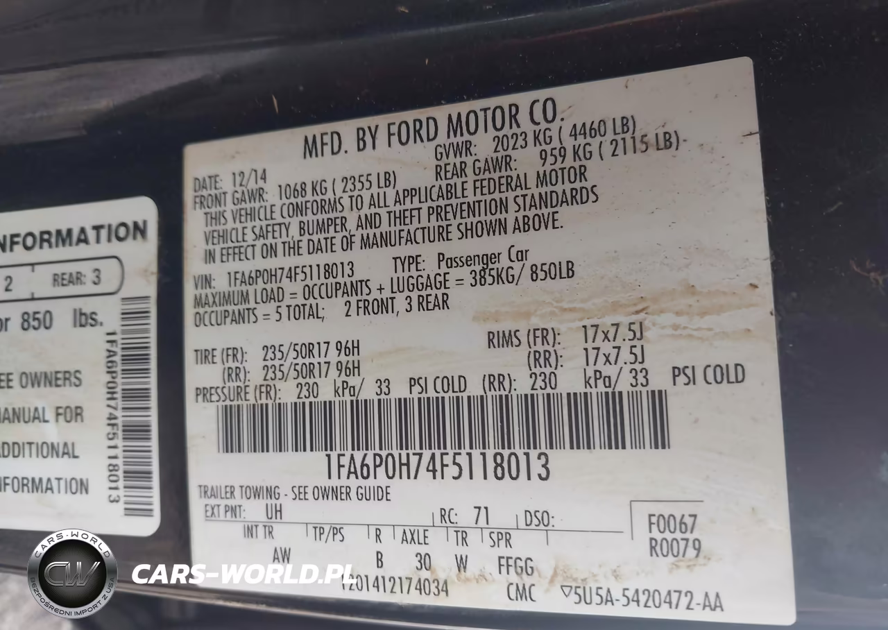 2015 Ford Fusion Se VIN:1FA6P0H74F5118013 - 9