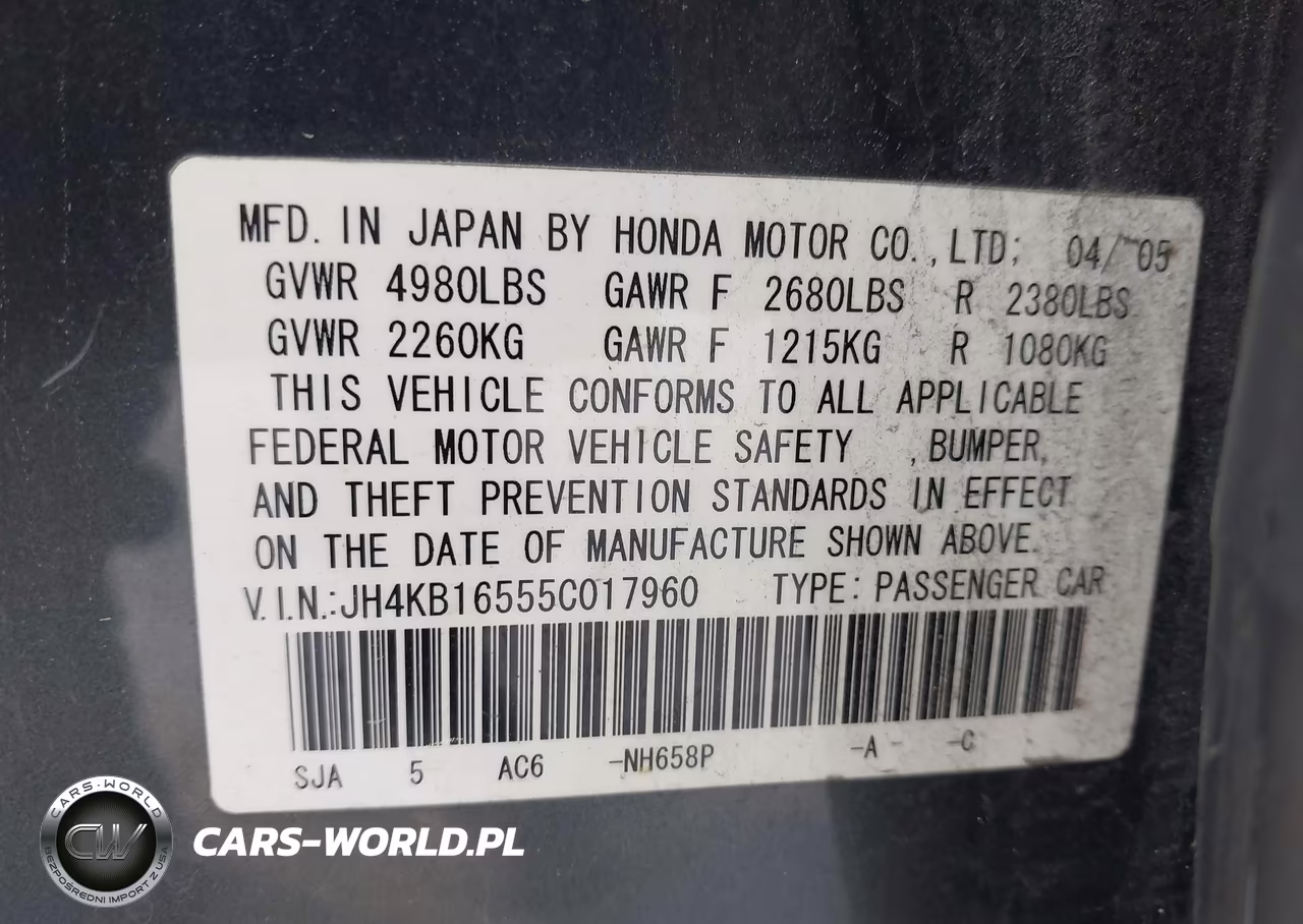 2005 Acura Rl 3.5 VIN:JH4KB16555C017960 - 9
