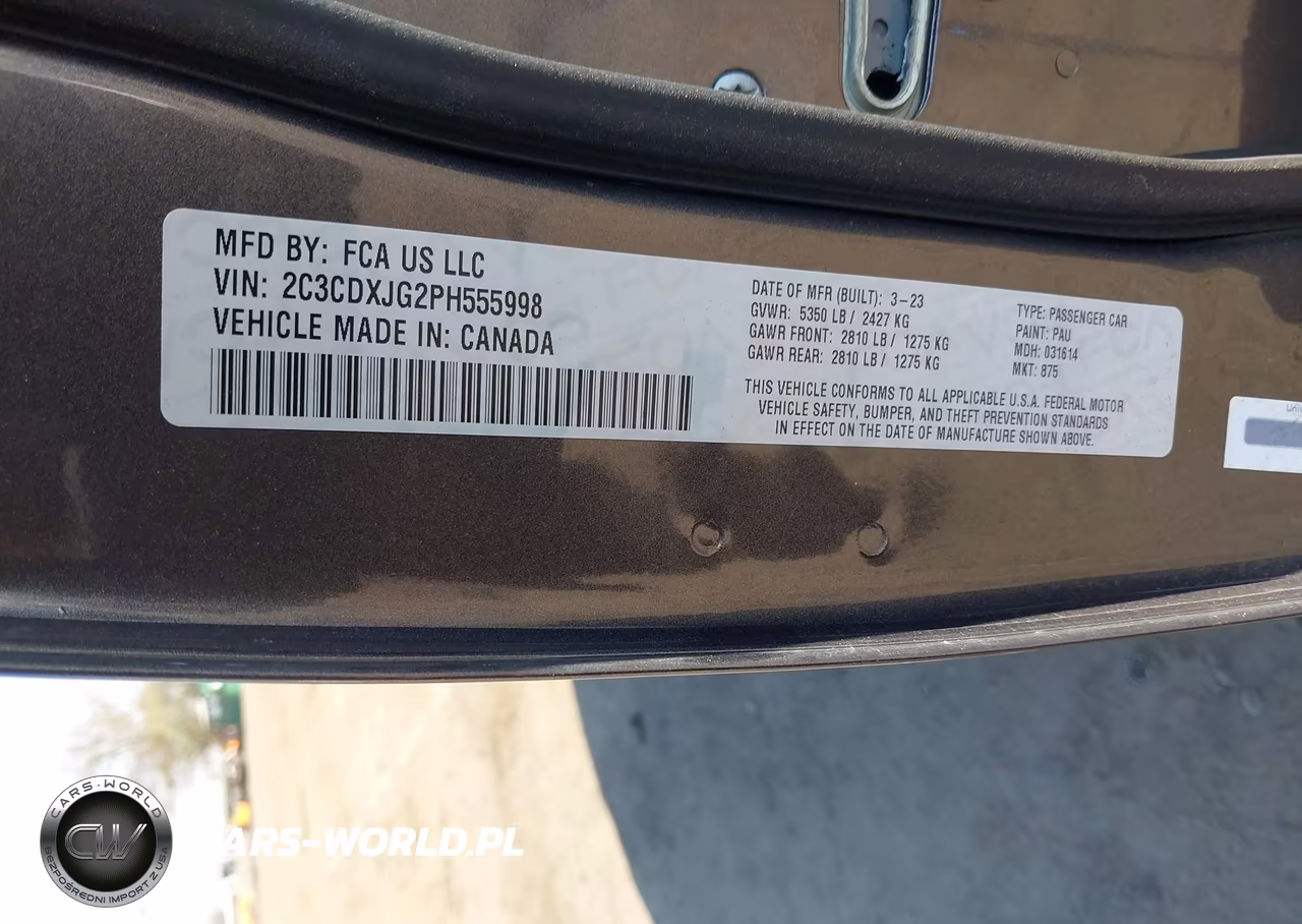 2023 Dodge Charger Sxt Awd VIN:2C3CDXJG2PH555998 - 9
