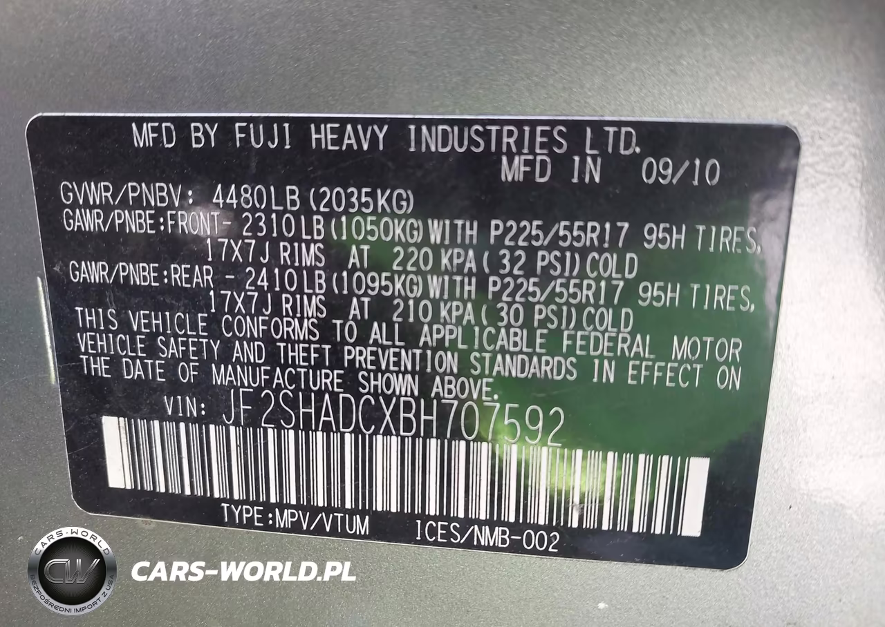 2011 Subaru Forester 2.5X Premium VIN:JF2SHADCXBH707592 - 9