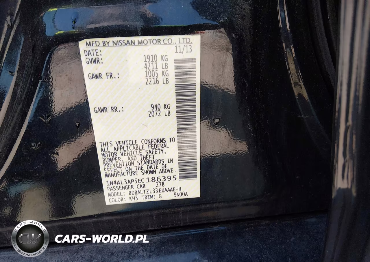 2014 Nissan Altima 2.5 Sv VIN:1N4AL3AP5EC186395 - 9