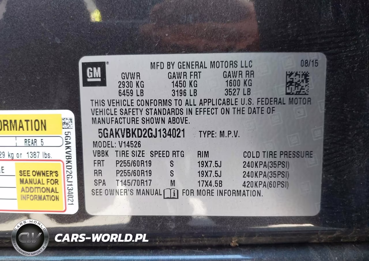 2016 Buick Enclave Leather VIN:5GAKVBKD2GJ134021 - 9