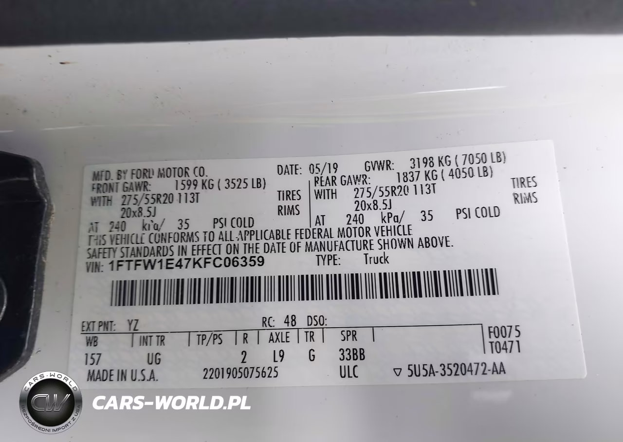 2019 Ford F-150 Xlt VIN:1FTFW1E47KFC06359 - 9