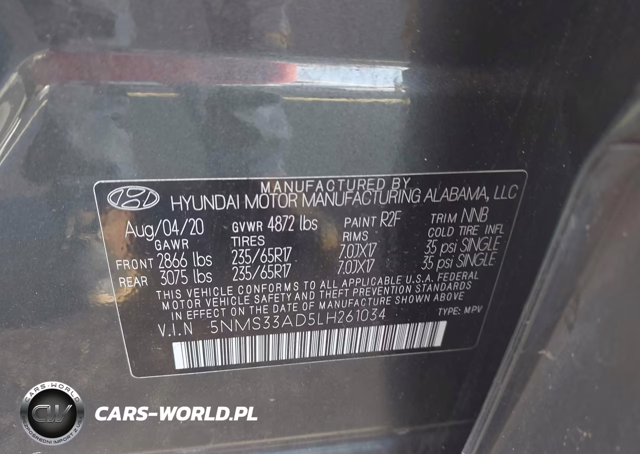 2020 Hyundai Santa Fe Sel VIN:5NMS33AD5LH261034 - 9