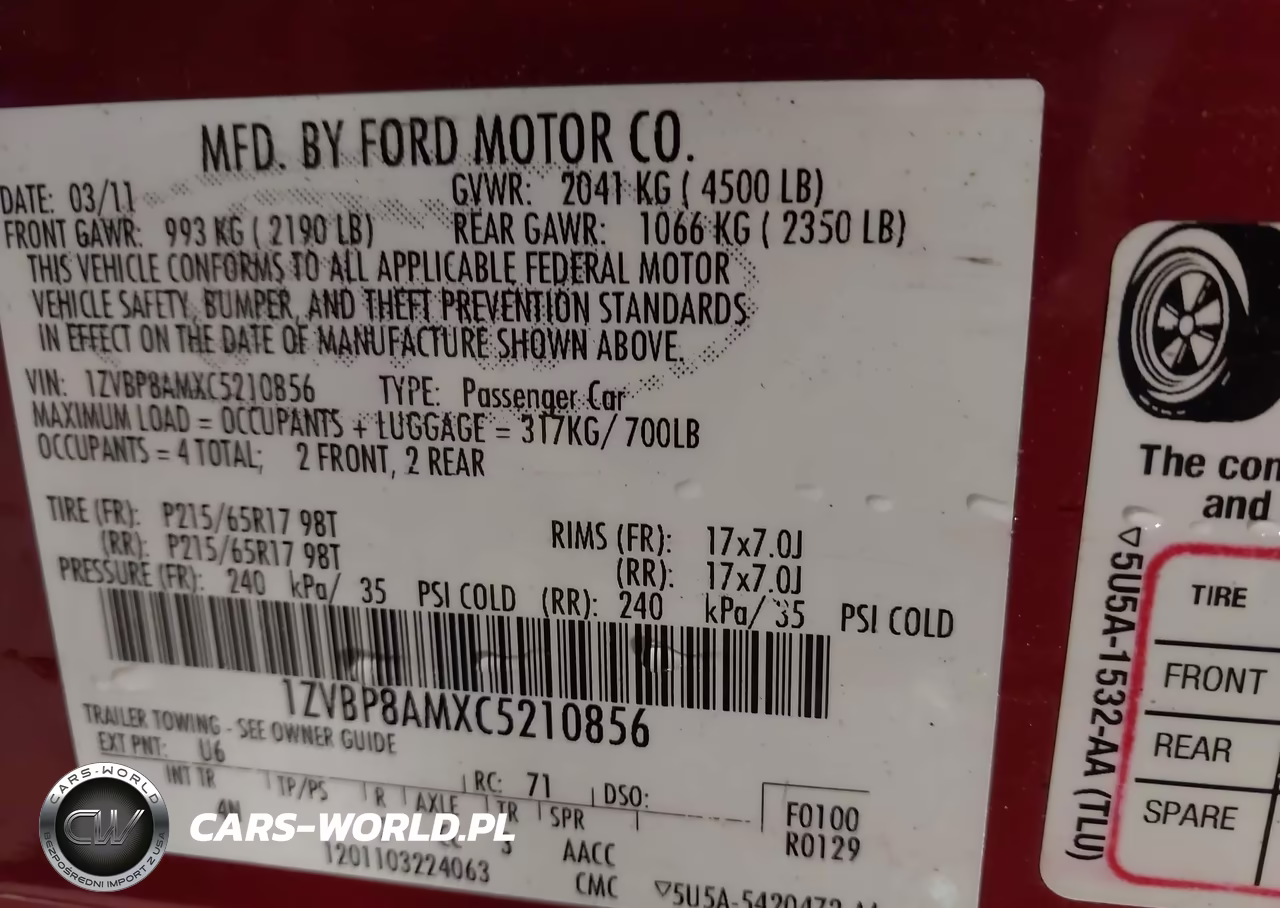 2012 Ford Mustang V6 Premium VIN:1ZVBP8AMXC5210856 - 9
