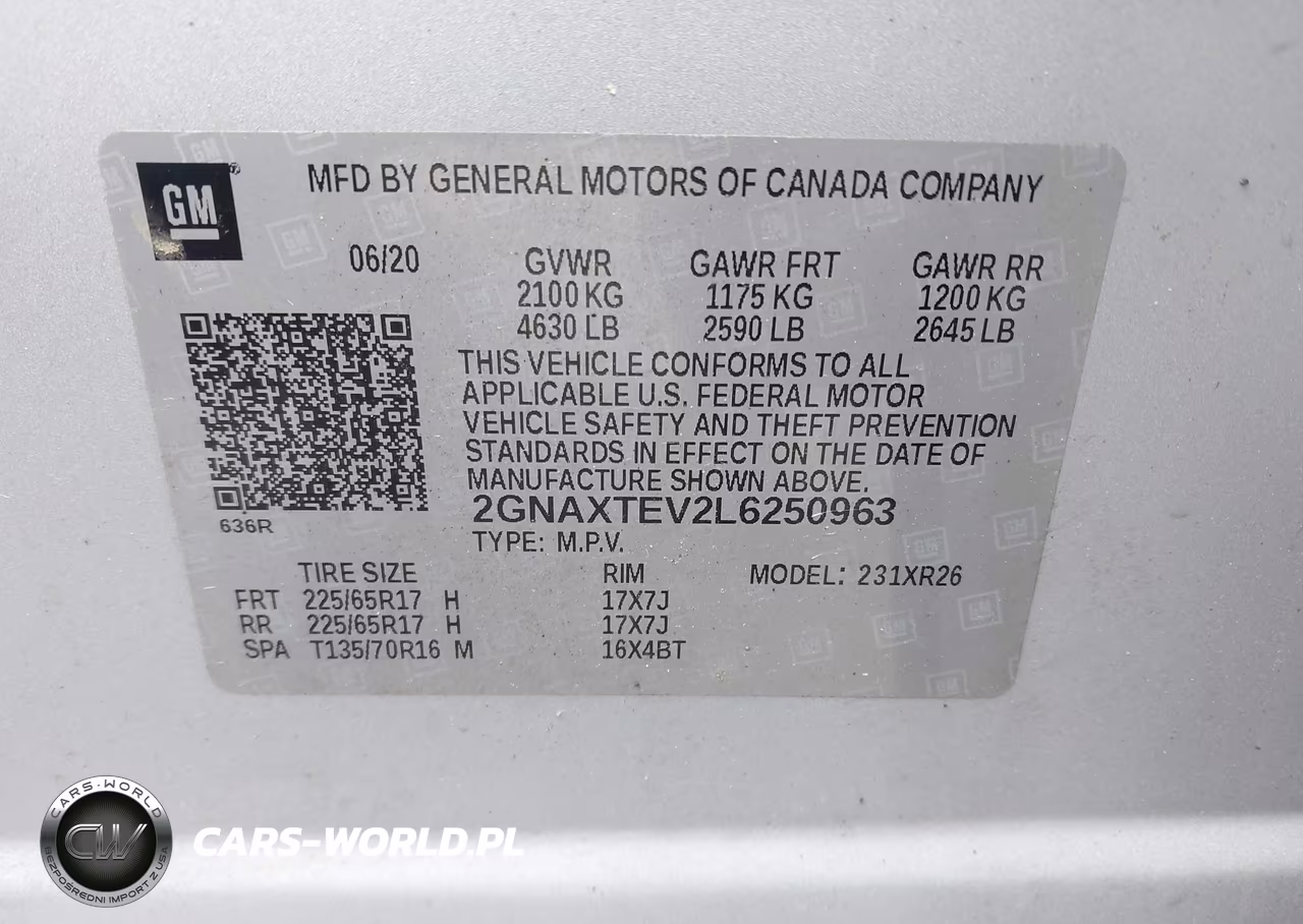 2020 Chevrolet Equinox Awd 2Fl VIN:2GNAXTEV2L6250963 - 9