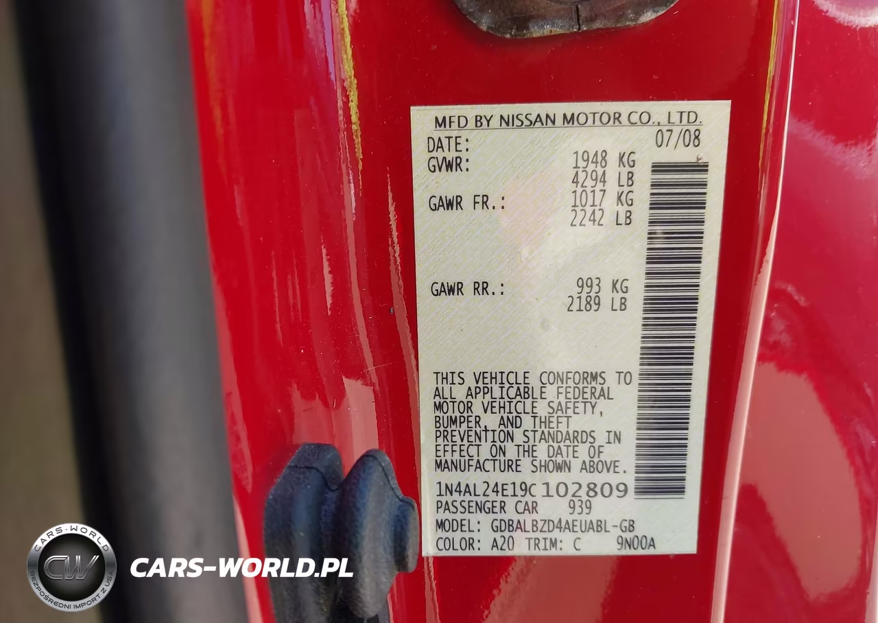 2009 Nissan Altima 2.5 S VIN:1N4AL24E19C102809 - 9