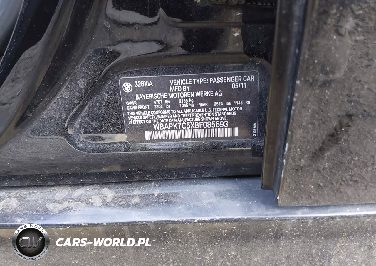 2011 BMW 328I xDrive VIN:WBAPK7C5XBF085693 - 9