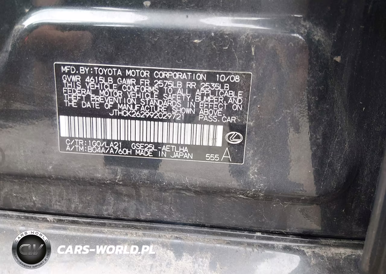 2009 Lexus Is 250 VIN:JTHCK262992029721 - 9