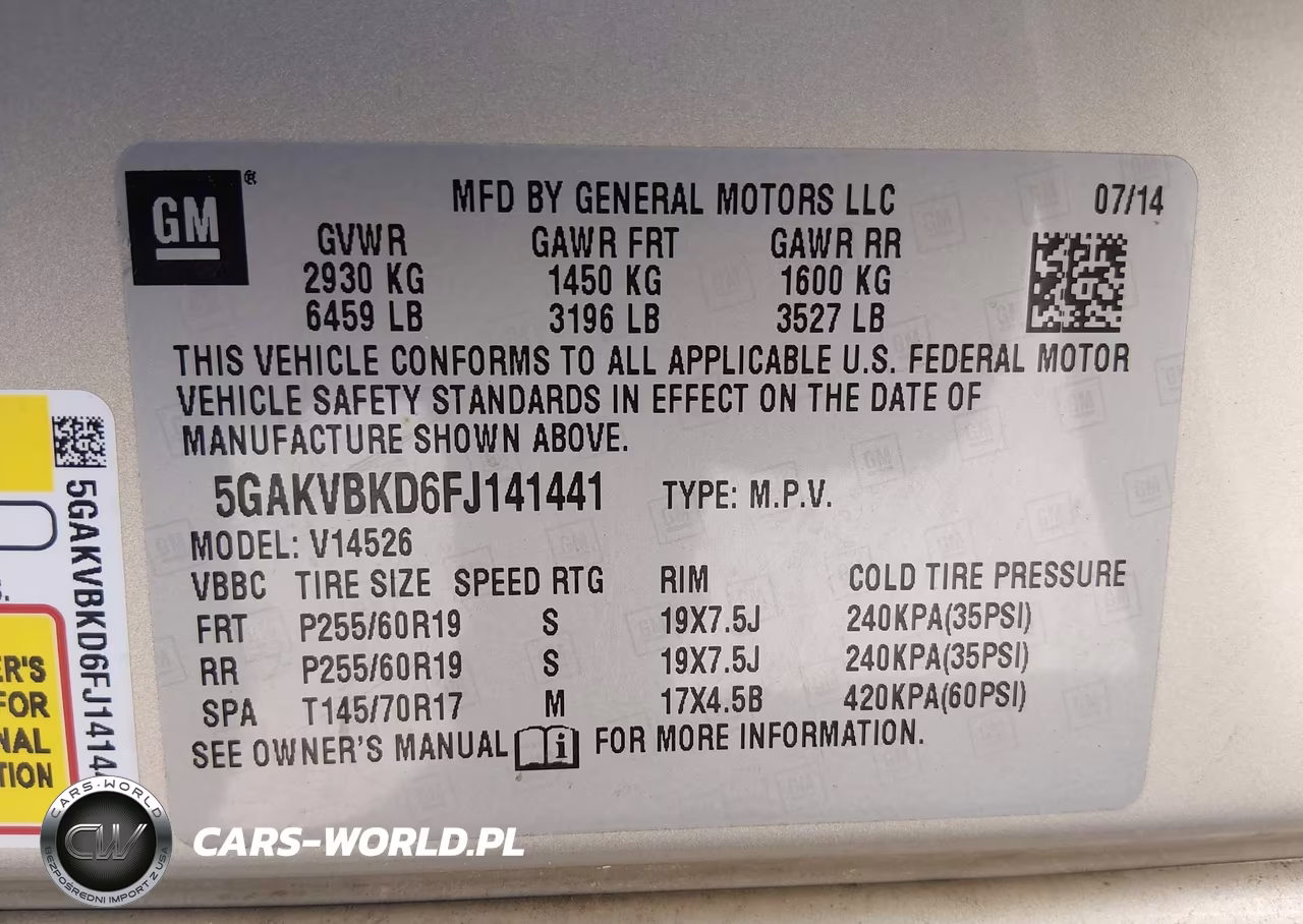 2015 Buick Enclave Leather VIN:5GAKVBKD6FJ141441 - 9