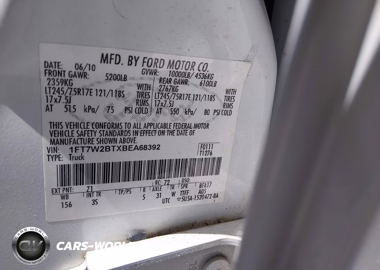 2011 Ford F-250 Xlt VIN:1FT7W2BTXBEA68392 - 9