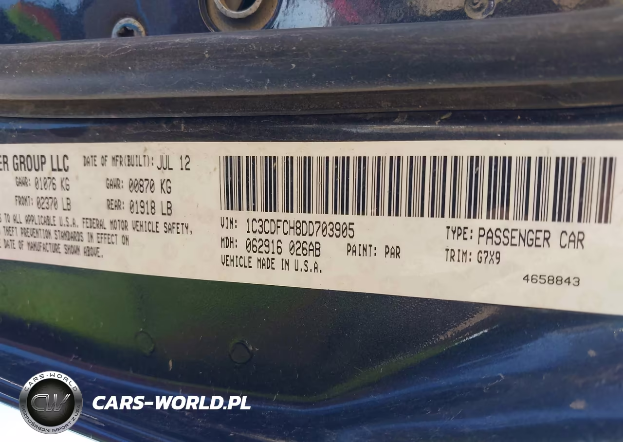 2013 Dodge Dart Limited VIN:1C3CDFCH8DD703905 - 9