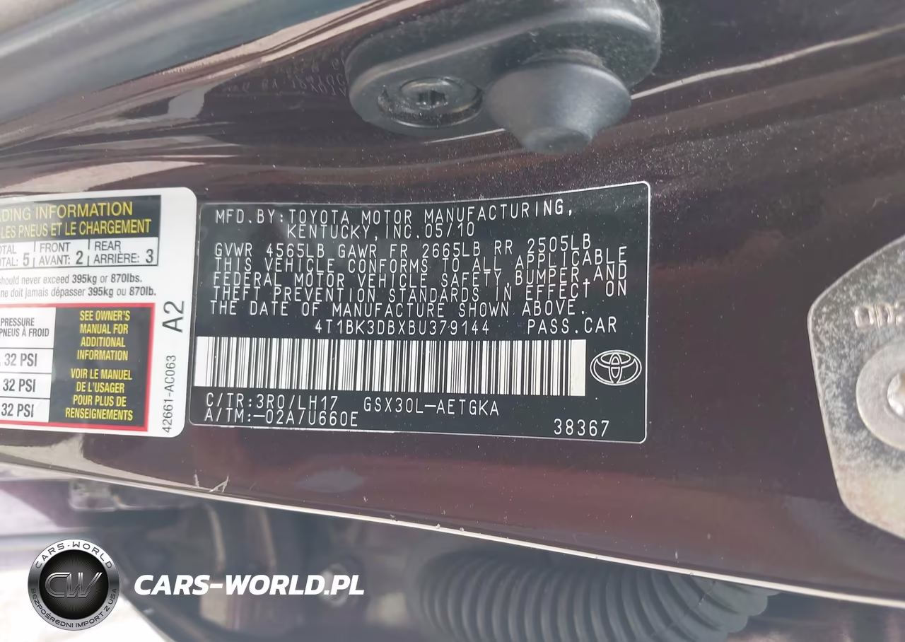 2011 Toyota Avalon VIN:4T1BK3DBXBU379144 - 9