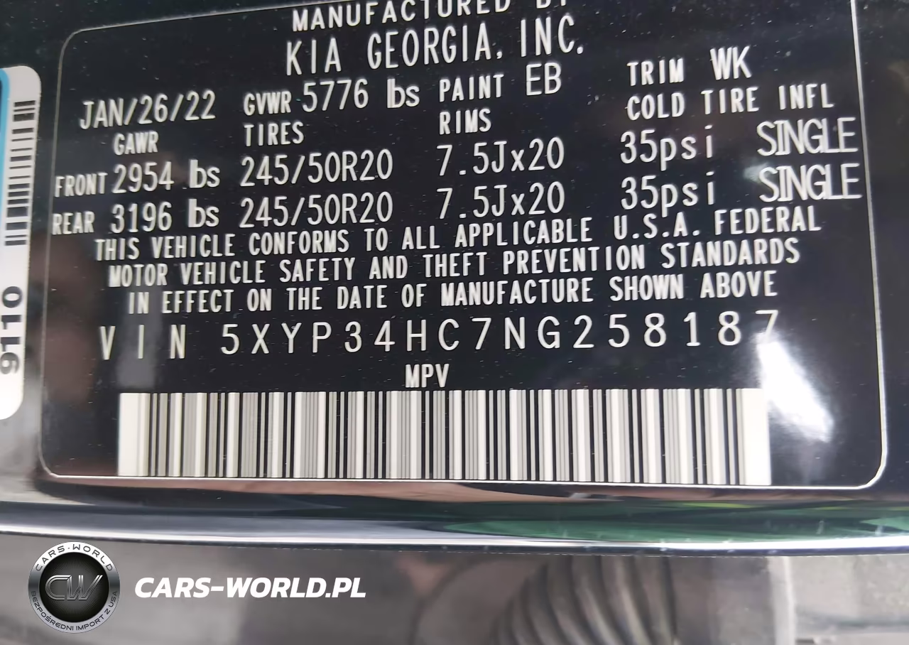 2022 Kia Telluride Ex VIN:5XYP34HC7NG258187 - 9