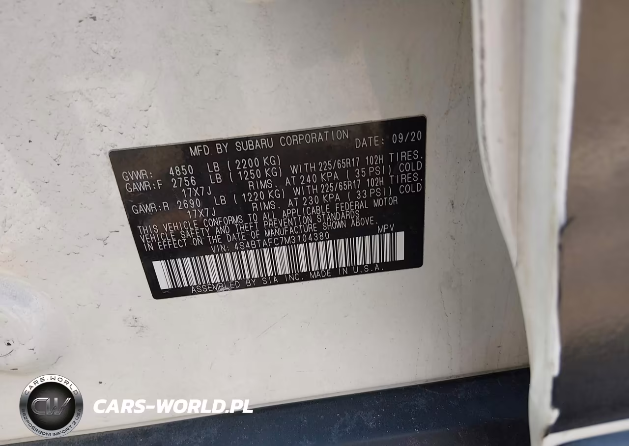 2021 Subaru Outback Premium VIN:4S4BTAFC7M3104380 - 9