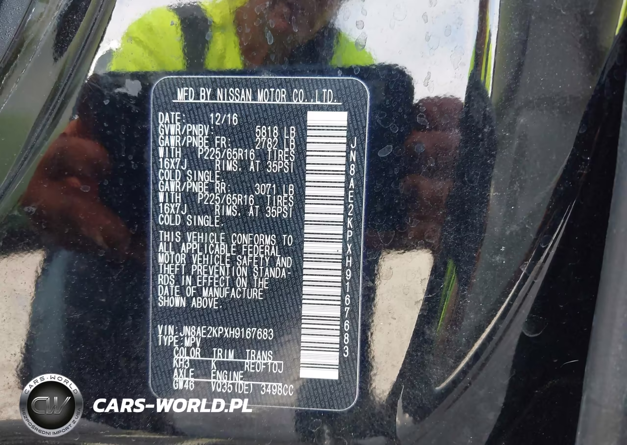 2017 Nissan Quest Sv VIN:JN8AE2KPXH9167683 - 9