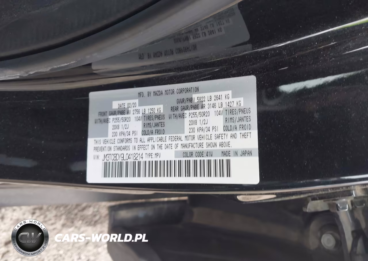 2020 Mazda Cx-9 Grand Touring VIN:JM3TCBDY9L0418214 - 9