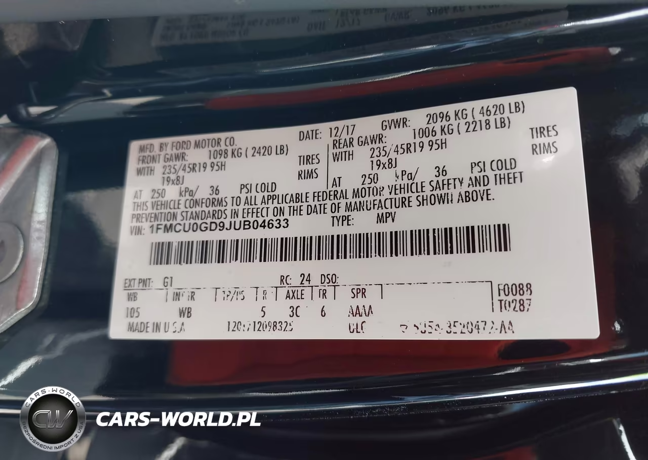 2018 Ford Escape Se VIN:1FMCU0GD9JUB04633 - 9