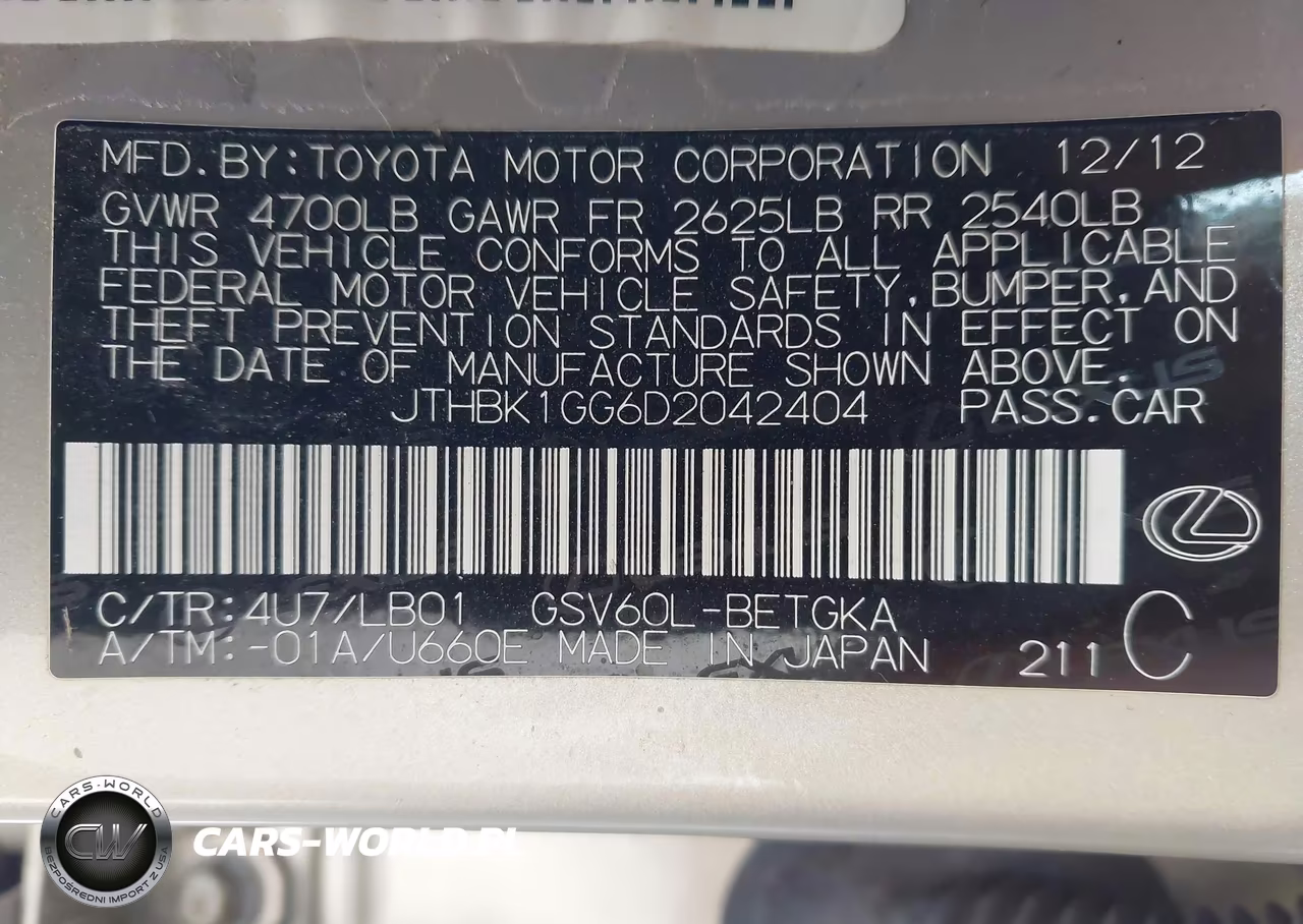2013 Lexus Es 350 VIN:JTHBK1GG6D2042404 - 9