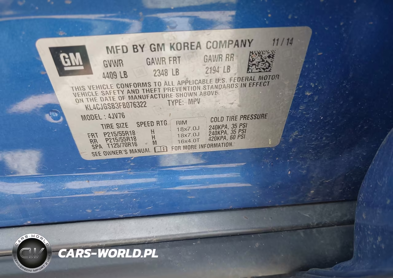 2015 Buick Encore Leather VIN:KL4CJGSB3FB076322 - 9