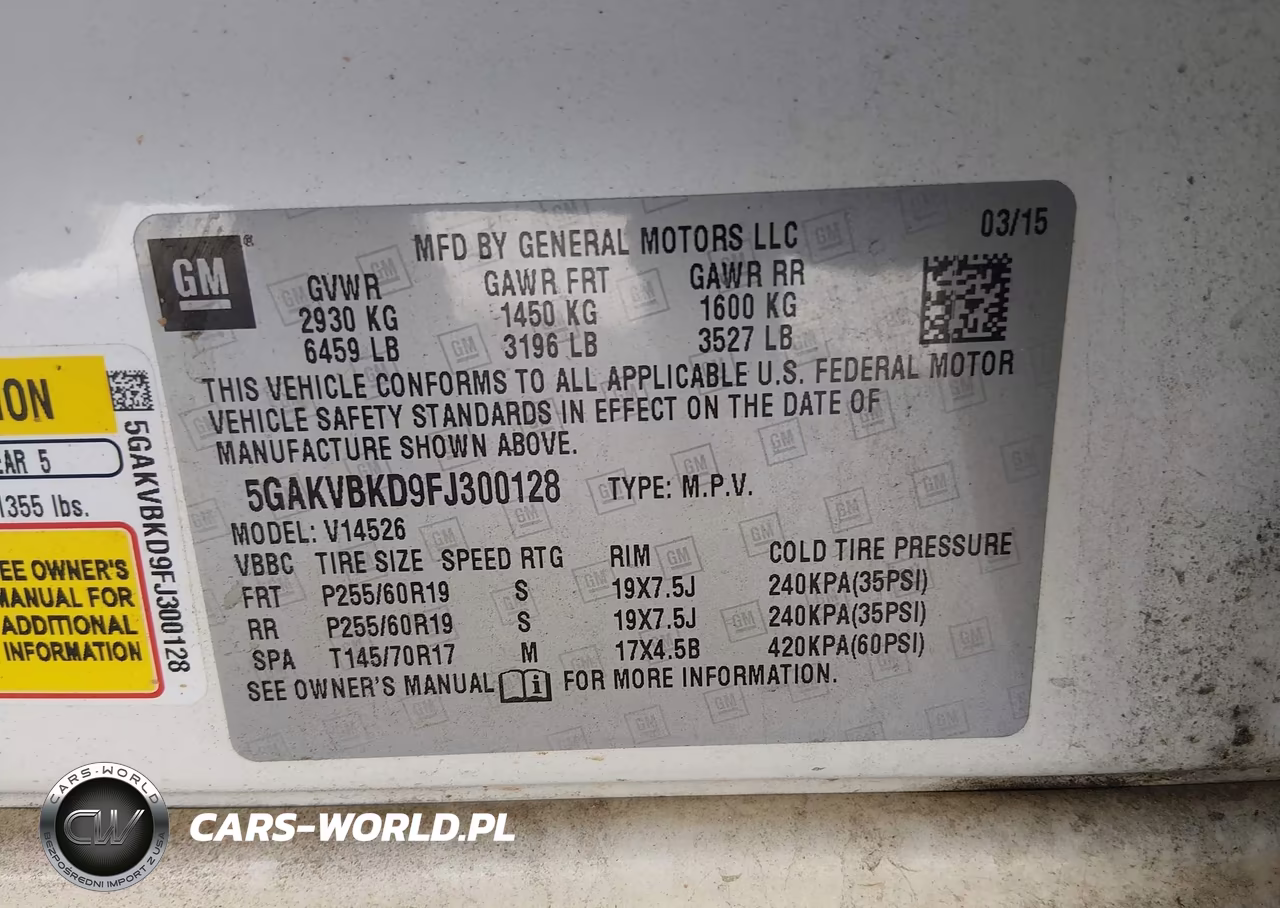 2015 Buick Enclave Leather VIN:5GAKVBKD9FJ300128 - 9