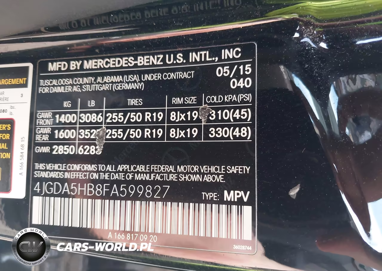 2015 Mercedes-Benz Ml 350 4Matic VIN:4JGDA5HB8FA599827 - 9