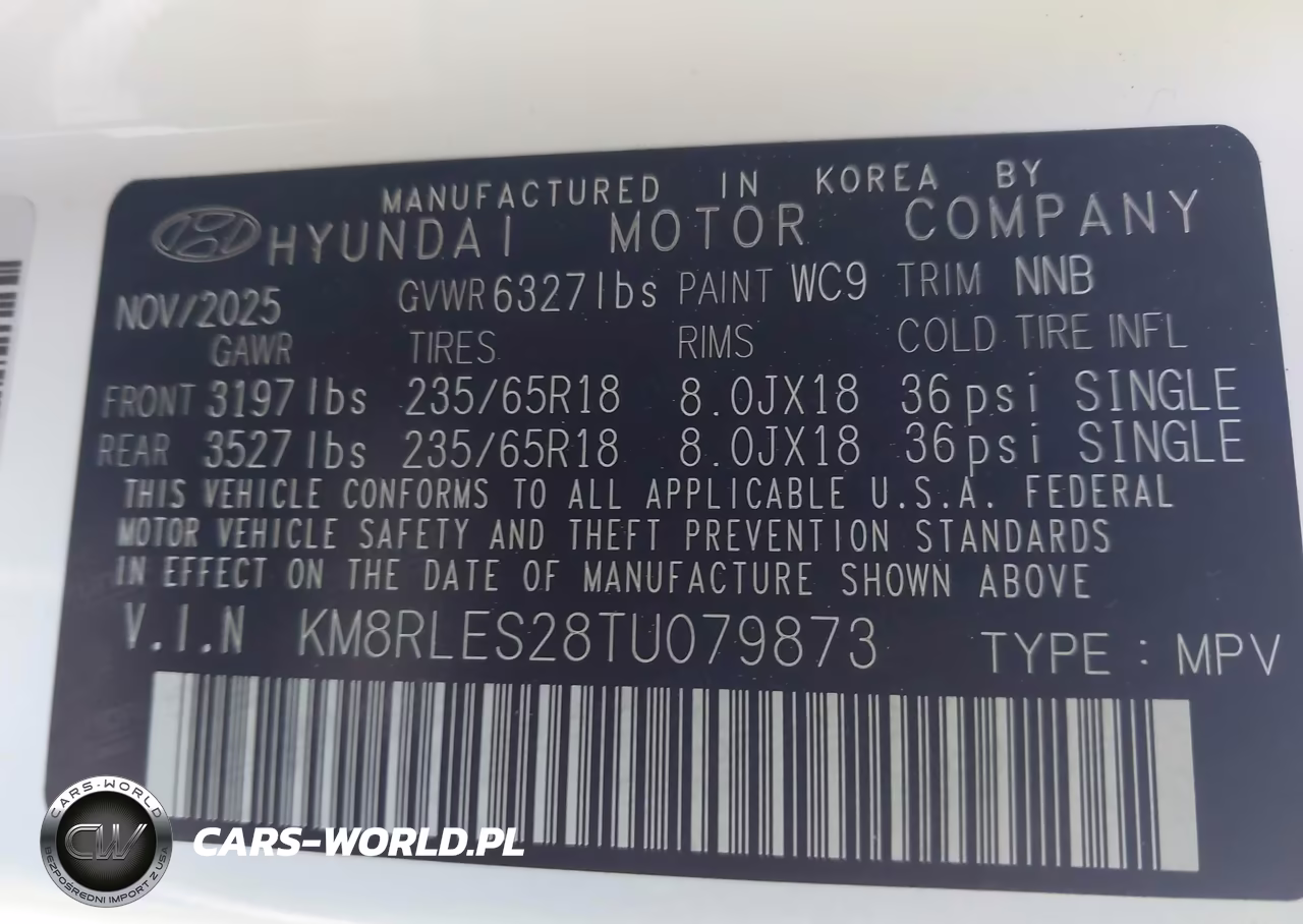 2026 Hyundai Palisade Sel 7P VIN:KM8RLES28TU079873 - 9