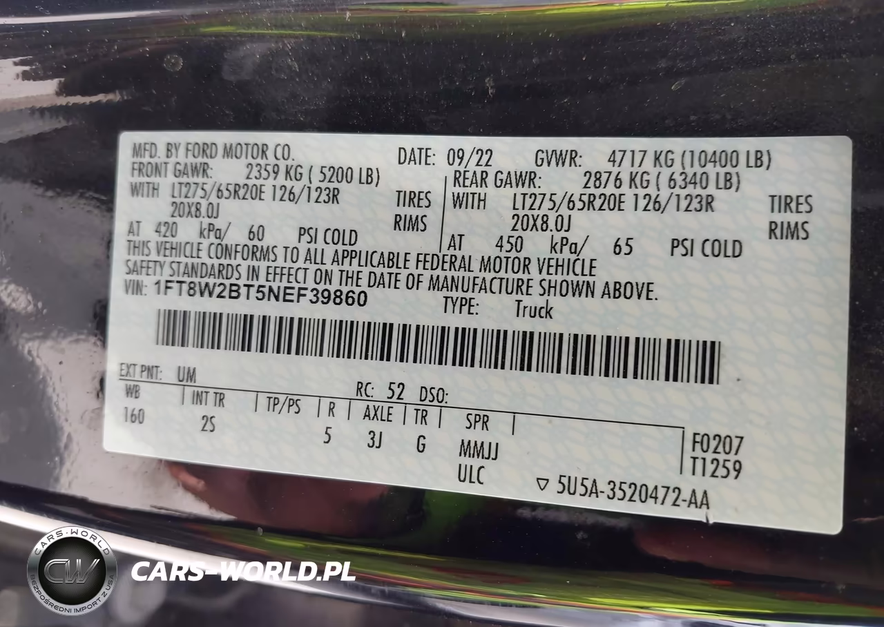 2022 Ford F-250 Xlt VIN:1FT8W2BT5NEF39860 - 8