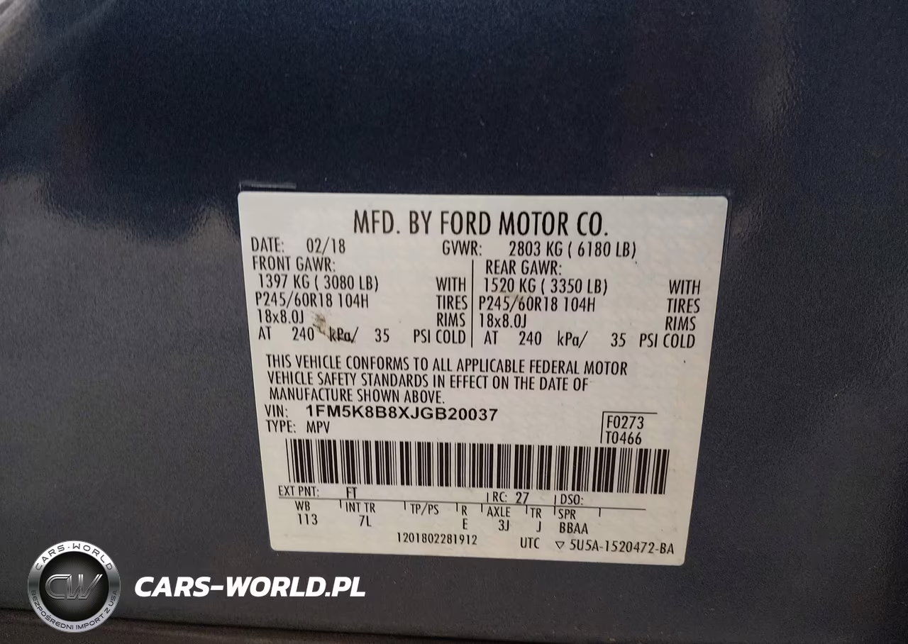 2018 Ford Explorer VIN:1FM5K8B8XJGB20037 - 9
