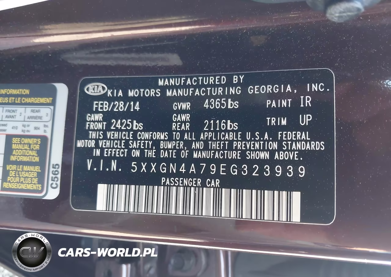 2014 Kia Optima Ex VIN:5XXGN4A79EG323939 - 9