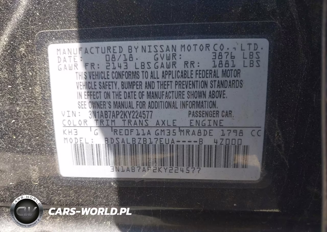 2019 Nissan Sentra S VIN:3N1AB7AP2KY224577 - 9
