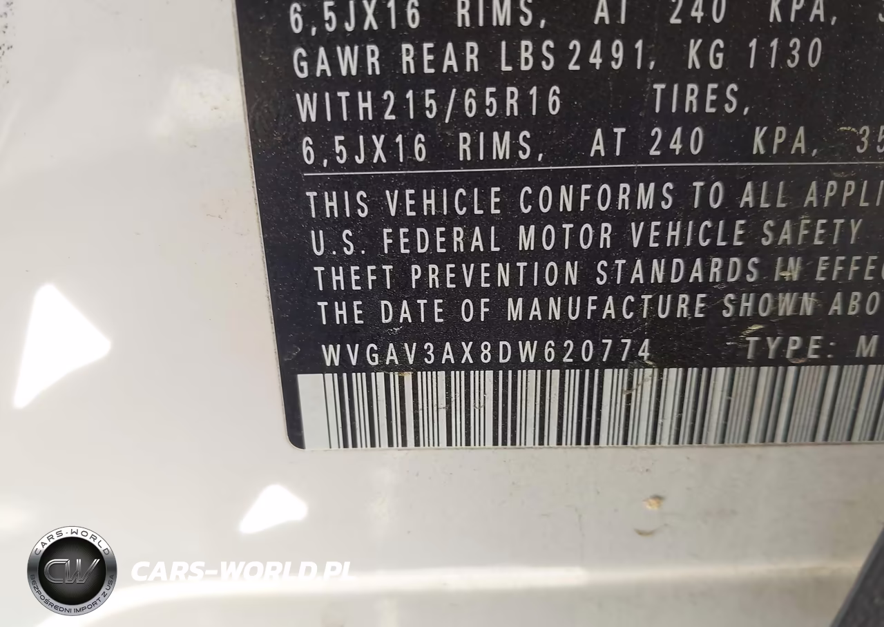 2013 Volkswagen Tiguan S VIN:WVGAV3AX8DW620774 - 9