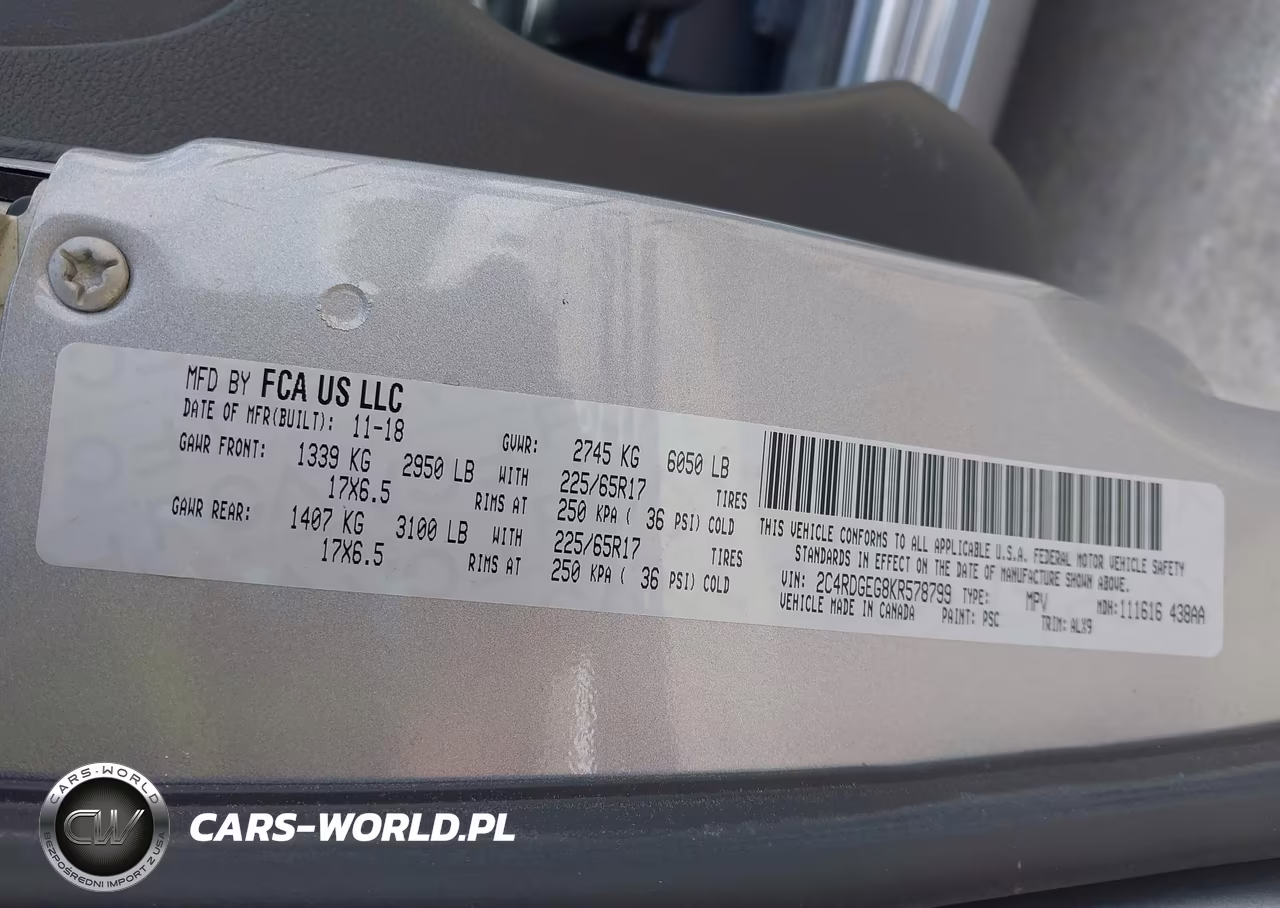 2019 Dodge Grand Caravan Gt VIN:2C4RDGEG8KR578799 - 9