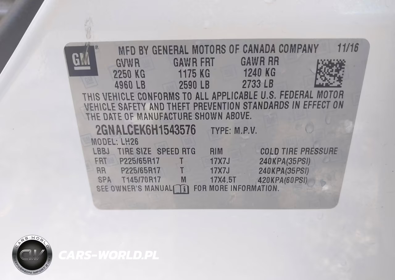 2017 Chevrolet Equinox Lt VIN:2GNALCEK6H1543576 - 9